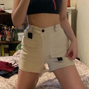 High waisted cargo shorts
